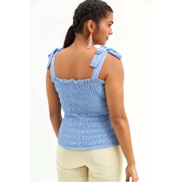 Anthropologie Smocked Cami Blue NWT Size XL - Picture 3 of 13